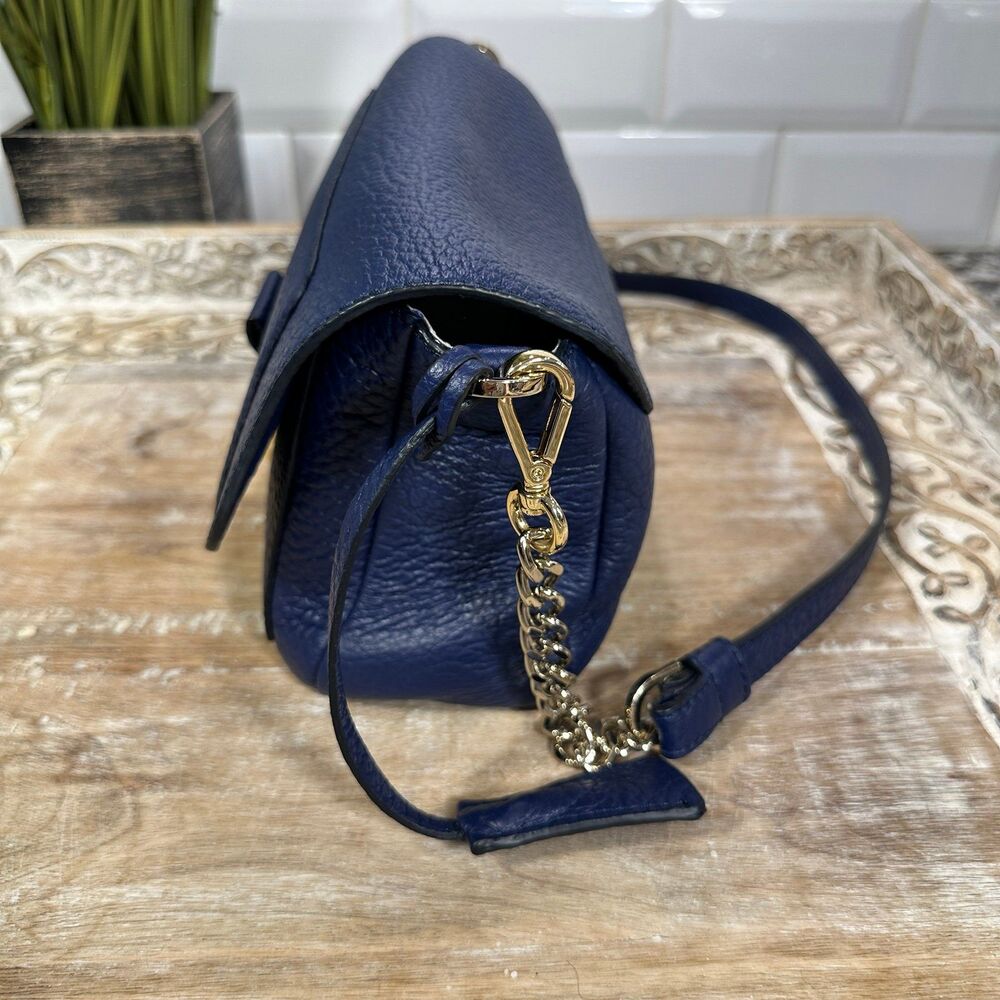 Tru Trussardi Flap Front Satchel Convertible Crossbody Leather Bag NWOT - Picture 3 of 12